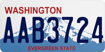 WA license plate AAB3724