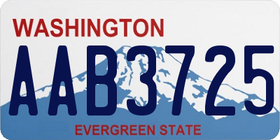 WA license plate AAB3725