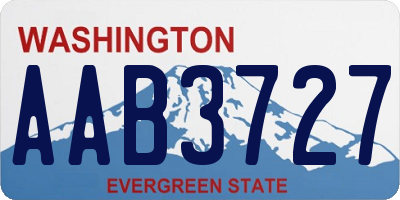 WA license plate AAB3727