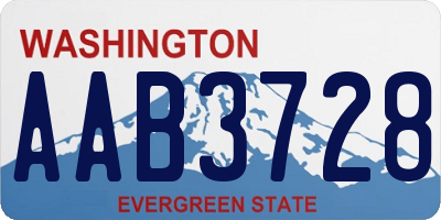 WA license plate AAB3728