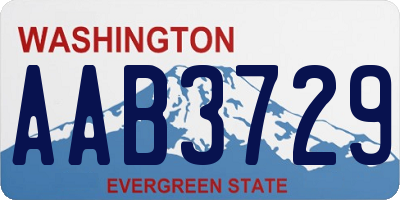 WA license plate AAB3729