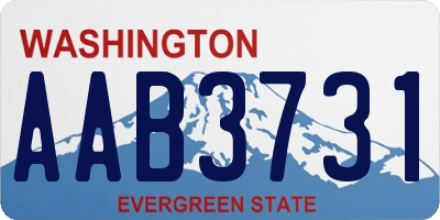 WA license plate AAB3731