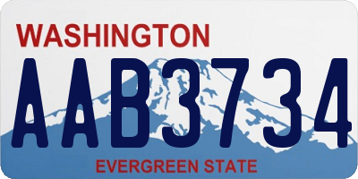 WA license plate AAB3734