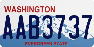 WA license plate AAB3737