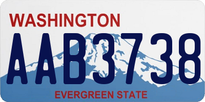 WA license plate AAB3738