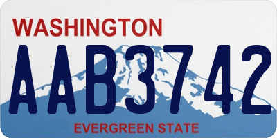 WA license plate AAB3742