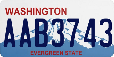 WA license plate AAB3743