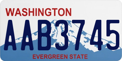 WA license plate AAB3745