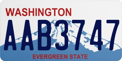 WA license plate AAB3747