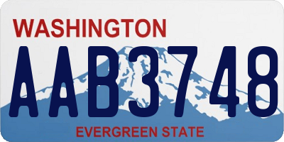 WA license plate AAB3748