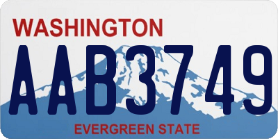 WA license plate AAB3749