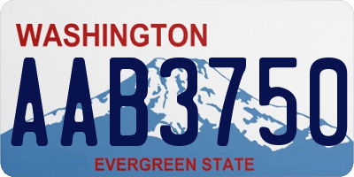 WA license plate AAB3750