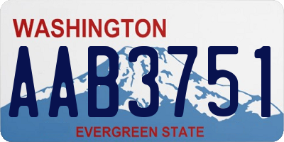 WA license plate AAB3751