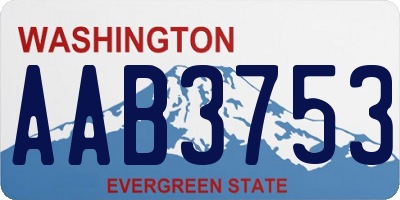 WA license plate AAB3753