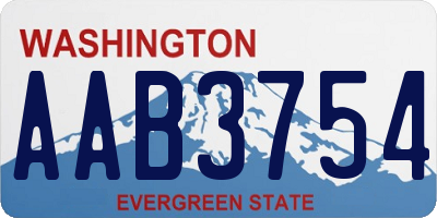 WA license plate AAB3754