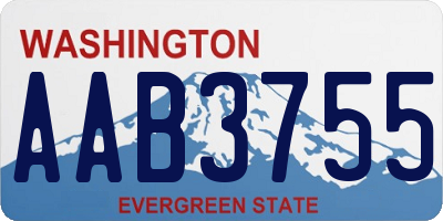 WA license plate AAB3755