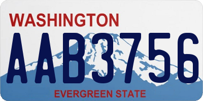 WA license plate AAB3756