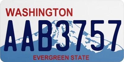 WA license plate AAB3757