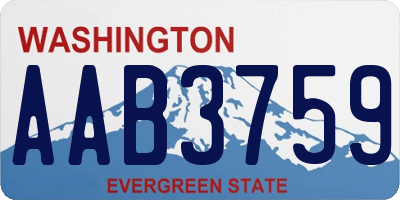 WA license plate AAB3759