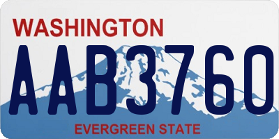 WA license plate AAB3760