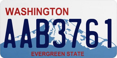 WA license plate AAB3761