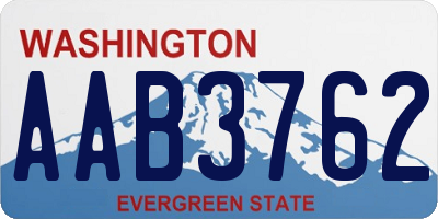 WA license plate AAB3762