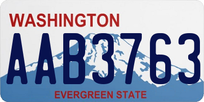 WA license plate AAB3763