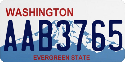 WA license plate AAB3765