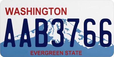 WA license plate AAB3766