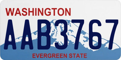 WA license plate AAB3767