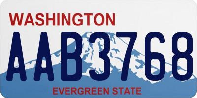 WA license plate AAB3768