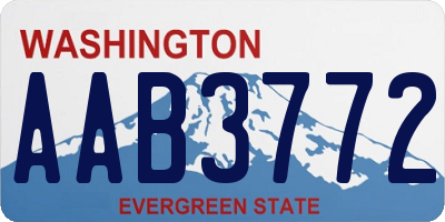 WA license plate AAB3772