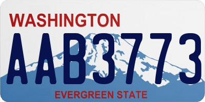 WA license plate AAB3773