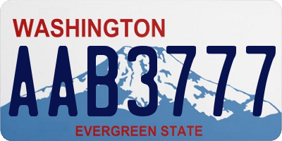 WA license plate AAB3777