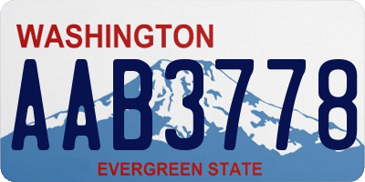 WA license plate AAB3778