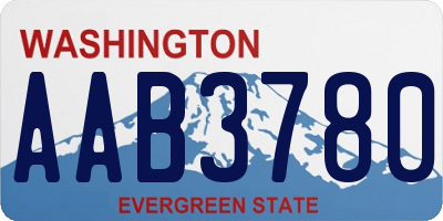 WA license plate AAB3780