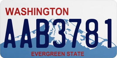 WA license plate AAB3781