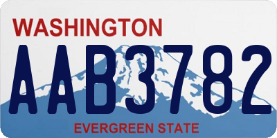 WA license plate AAB3782