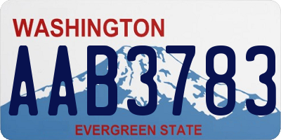 WA license plate AAB3783