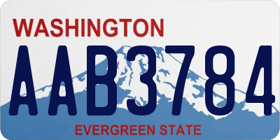 WA license plate AAB3784