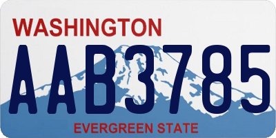 WA license plate AAB3785