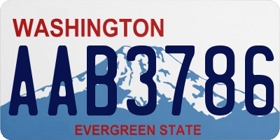 WA license plate AAB3786