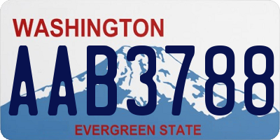 WA license plate AAB3788