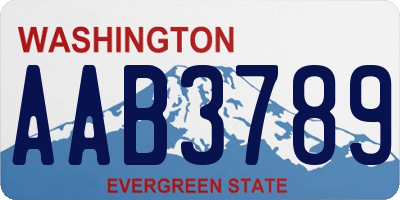 WA license plate AAB3789