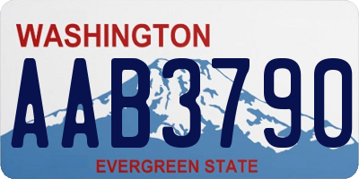 WA license plate AAB3790