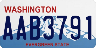 WA license plate AAB3791