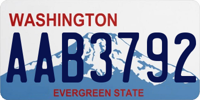 WA license plate AAB3792