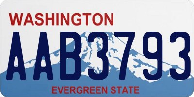 WA license plate AAB3793