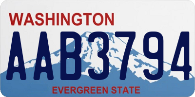 WA license plate AAB3794