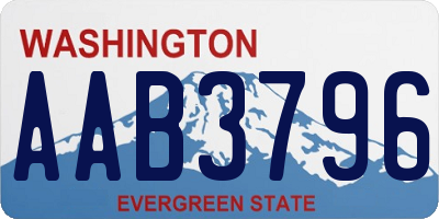 WA license plate AAB3796